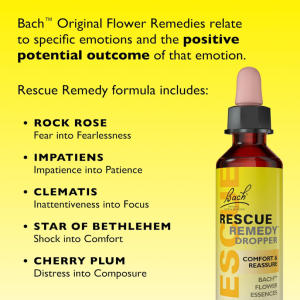Rescue Remedy 20ml Yellow Rescue Remedy bottle and box